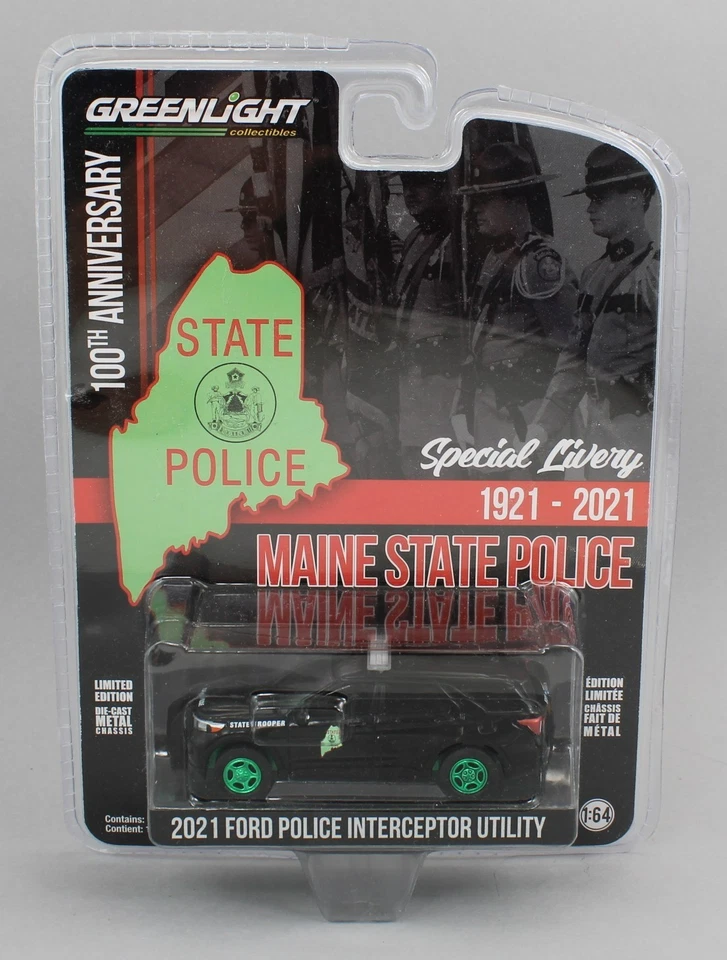 1:64 GreenLight *MAINE STATE POLICE* 2021 Ford Utility *GREEN MACHINE* NIP! - Image 1 of 1