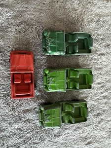 Tootsie Toy 3 Jeeps And Unknown Red Jeep From Hong Kong - Picture 1 of 2
