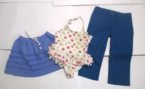 GIRLS CREWCUTS JANIE AND JACK BLUE SKIRT PANTS MIA AND EMMA SWIMSUIT SIZE 4 5 5T - Picture 1 of 6