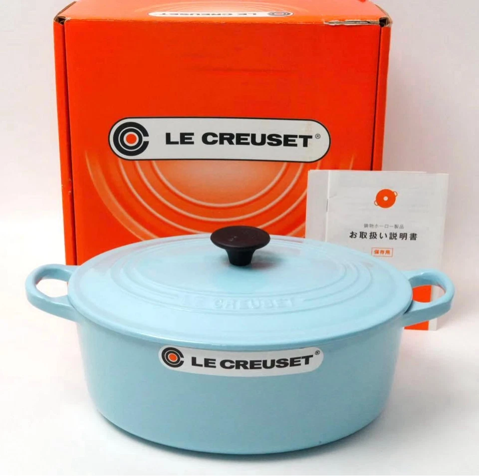 Le Creuset Oval Cocotte 25cm 3.5qt Satin Blue Casserole Enamel Cast Iron - Image 1 of 4