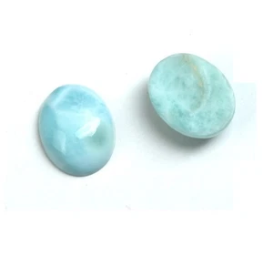 Piedra preciosa suelta cabujón trasero plano ovalado natural Larimar para hacer todas las joyas - Imagen 1 de 12