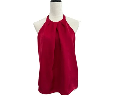 Top halter Theory para mujer mediano rojo Kensi sin mangas forrado de seda corbata para el cuello vacaciones Foto 1 de 4