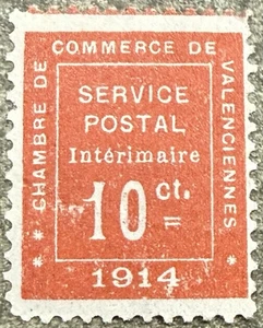 Sehr schöne Kriegsbriefmarke Nr. 1 "10c Zinnober der Handelskammer Valen - Bild 1 von 2