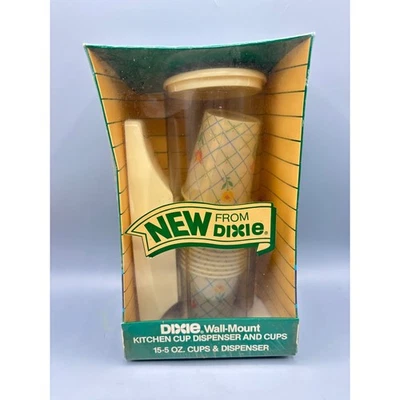 Винтажный настенный кухонный диспенсер для чашек Dixie и чашки 5 унций новые в коробке - Изображение 1 из 4