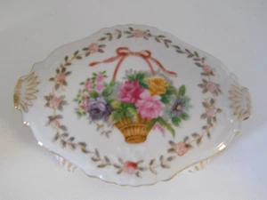 Vintage Schmuckschatulle/Deckel Lipper & Mann Porzellan Bristol Garden 5,5" L 4" B 1 1/8" D - Bild 1 von 6