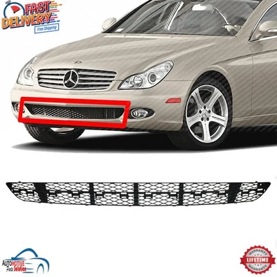 NEW FRONT CENTER BUMPER GRILLE BLACK FOR 2003-2006 MERCEDES BENZ E320 E350 E500 - Image 1 of 4