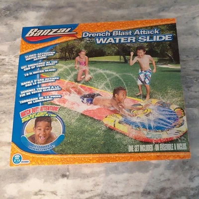 Banzai Drench Blast Attack Water Slide 16 英尺 ToyQuest 全新带盒! — 第 1/4 张图片