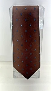 Corbata Christian Dior 100 % seda marrón azul blanco EE. UU. - Imagen 1 de 5