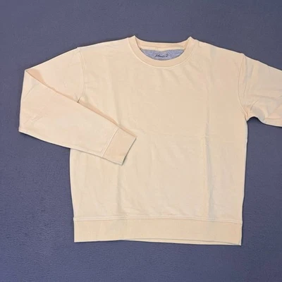 Johnnie-O Womens Sm Penny Sweatshirt Pullover Oatmeal Ivory/Yellow Cotton Modal - Image 1 of 4