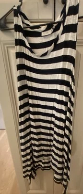 LOGO de Lori Goldstein Tanque Largo Sin Mangas Alto Bajo Rayas Blancas y Negras L Nuevo Foto 1 de 4