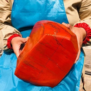 Muestra de cristal pulido a mano de cuarzo jaspe rojo natural de 20,24 lb - Imagen 1 de 14