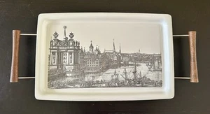 Vintage CORNING WARE P-35-B RENAISSANCE STOCKHOLM Serving Tray W/Org Holder 1977 - Picture 1 of 15