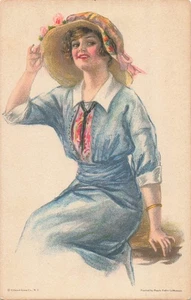 Postal LP28 firmada por artista Pearle Fidler LeMunyan American Girl No.76 - Imagen 1 de 2