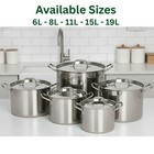 Stainless Steel Deep Stock Pot Soup Saucepan Casserole Catering Pan with Lid