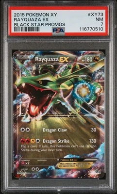 PSA 7 NM 2015 Pokemon XY73 Black Star Promo Rayquaza EX - Image 1 of 2
