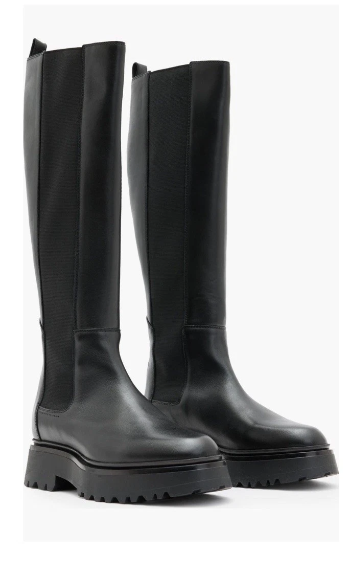 BUPNUOM Women's Genuine Leather Chelsea Boots - Side Elastic, Chunky Heel, Comfortable & Stylish