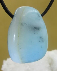 ARAGONIT BLAU TROMMELSTEIN gebohrt Anhänger Nr.9 - Bild 1 von 2