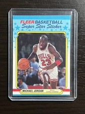 1988-89 Fleer Super Star Sticker Michael Jordan #7 HOF READ