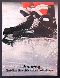 1975 Bauer Eishockey Schlittschuhe Foto "Official Skate of The National Hockey League" Anzeige - Bild 1 von 1