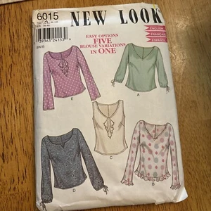 Simplicity New Look 6015 Blouse Top 6 in One Sewing Pattern Size 8-18 Uncut - Picture 1 of 2