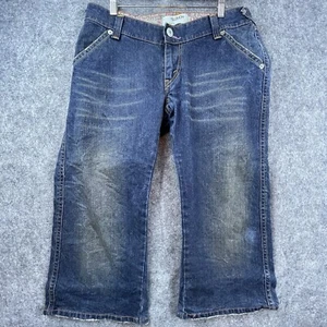 Levis Jeans Womens 11 504 Slouch Wide Leg Cropped Baggy Skater HipHop Dirty Wash - Picture 1 of 9