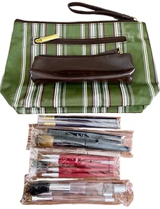 NEW Estée Lauder Makeup Bags W/ 12 Lancôme & Lauder NEW brushes - Picture 1 of 12