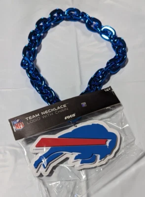 Cadena de abanico de espuma Buffalo Bills - AZUL - Collar de equipo logotipo grande ¡NUEVO! Foto 1 de 2