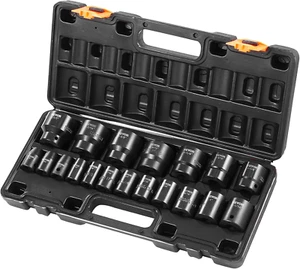 Impact Drive Socket Set 1/2 Inches 19 Piece Impact Sockets SAE, Standard Socket - Picture 1 of 12