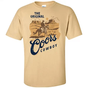 Coors The Original Cowboy Tan Colorway T-Shirt Orange - Picture 1 of 7