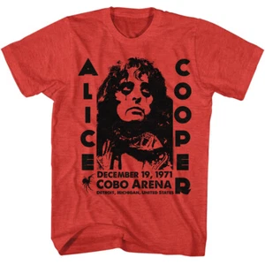 Alice Cooper Live Cobo Arena Detroit 1971 Men's T Shirt Shock Rock Tour Merch - Picture 1 of 5