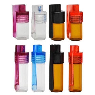 10PCS Portable Pill Case 36MM 51MM Container Bottle Glass Vial Flip Case - Image 1 of 4