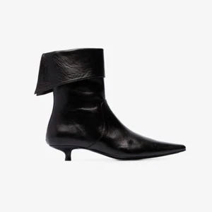 Neu ohne Etikett Dara Teymur farBlack gekreuzigt 30 Leder Manschetten Stiefeletten Größe 38 7,5 - Bild 1 von 11