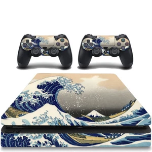 VWAQ The Great Wave off Kanagawa Decal Skins PS4 Slim Cover Skin  - Picture 1 of 2