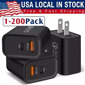 20W PD USB C Wall Charger Fast Quick Charge QC 3.0 Power Adapter Dual Ports Lot - Picture 1 of 13