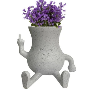 Cartoon Succulent Cactus Planter Pot Funny Indoor Flower Plant Resin Pots Decor - Picture 1 of 11