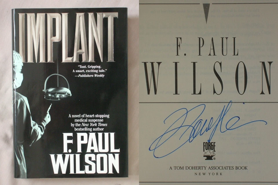 Signed 1st Ed IMPLANT F Paul Wilson HC/DJ 1995 MEDICAL THRILLER - Image 1 of 1