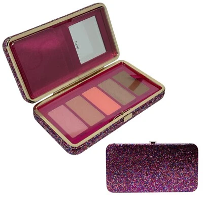 Tarte Life of the Party Clay Blush Cheek Bronzer Palette Pink Glitter Clutch LE - Image 1 of 4