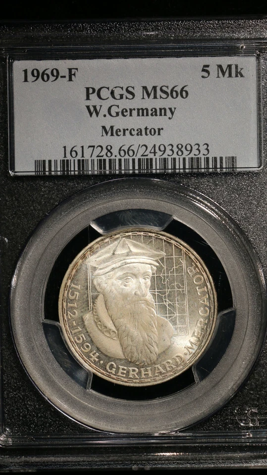 1969-F W.Germany 5 Marks PCGS MS66 Merkator - Image 1 of 1