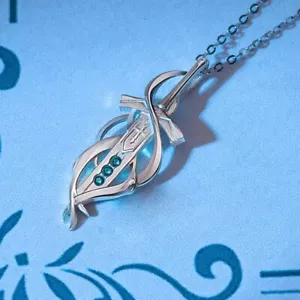 Fate/stay night FGO Saber Altria Pendragon Pendant Necklace Choker Ring Silver - Foto 1 di 14