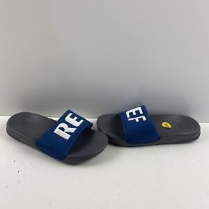 REEF One Gray/Blue Synthetic Open Toe Slide Sandals Kids Size 6/7