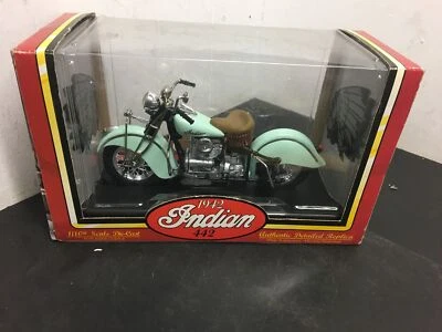 Vintage Tootsie Toy 42" Indian 442 diecast blue 1/10th NIB Replica unopened box - Image 1 of 4