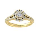 0.88Ct Diamond Engagment Ring Sz 7 for Women 10k Yellow Gold Clarity-I2I3