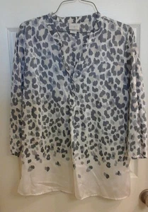 Jaclyn Smith Blouse, women's size small, pullover, 3/4 sleeve, cheetah print - Picture 1 of 4