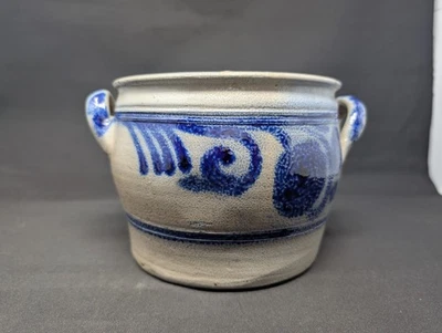 NEAR MINT! 3L Antique German SALT GLAZE Crock Cobalt Westerwald Stoneware - Image 1 of 4