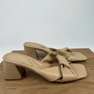 Novas Sandálias Femininas Marc Fisher LTD Calia Couro Bege Salto Tamanho 11 M - Imagem 1 de 4