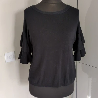 TU Size 14 Black Jumper With Pretty Sleeves - Image 1 of 4