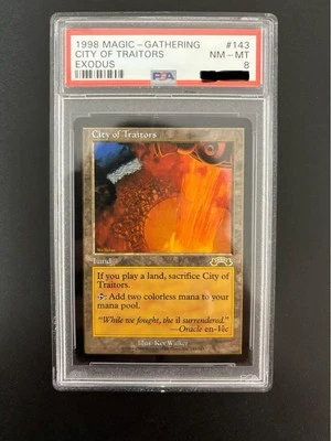 PSA8 MTG Magic the Gathering Cry of Traitors 143/143 Exodus 1998 English - Image 1 of 4