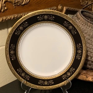 Philippe Deshoulieres Orsay schwarz 10 3/8" Essteller mit Etikett - Top - Bild 1 von 9