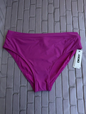 DKNY Bikini Bottom Womens Large Seamed‎ High-Waist Swim Hot Pink L - Image 1 of 4