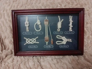 Framed Shadow Box Wall Decor Nautical Knots Marine collecting 6" X 10" - Picture 1 of 4